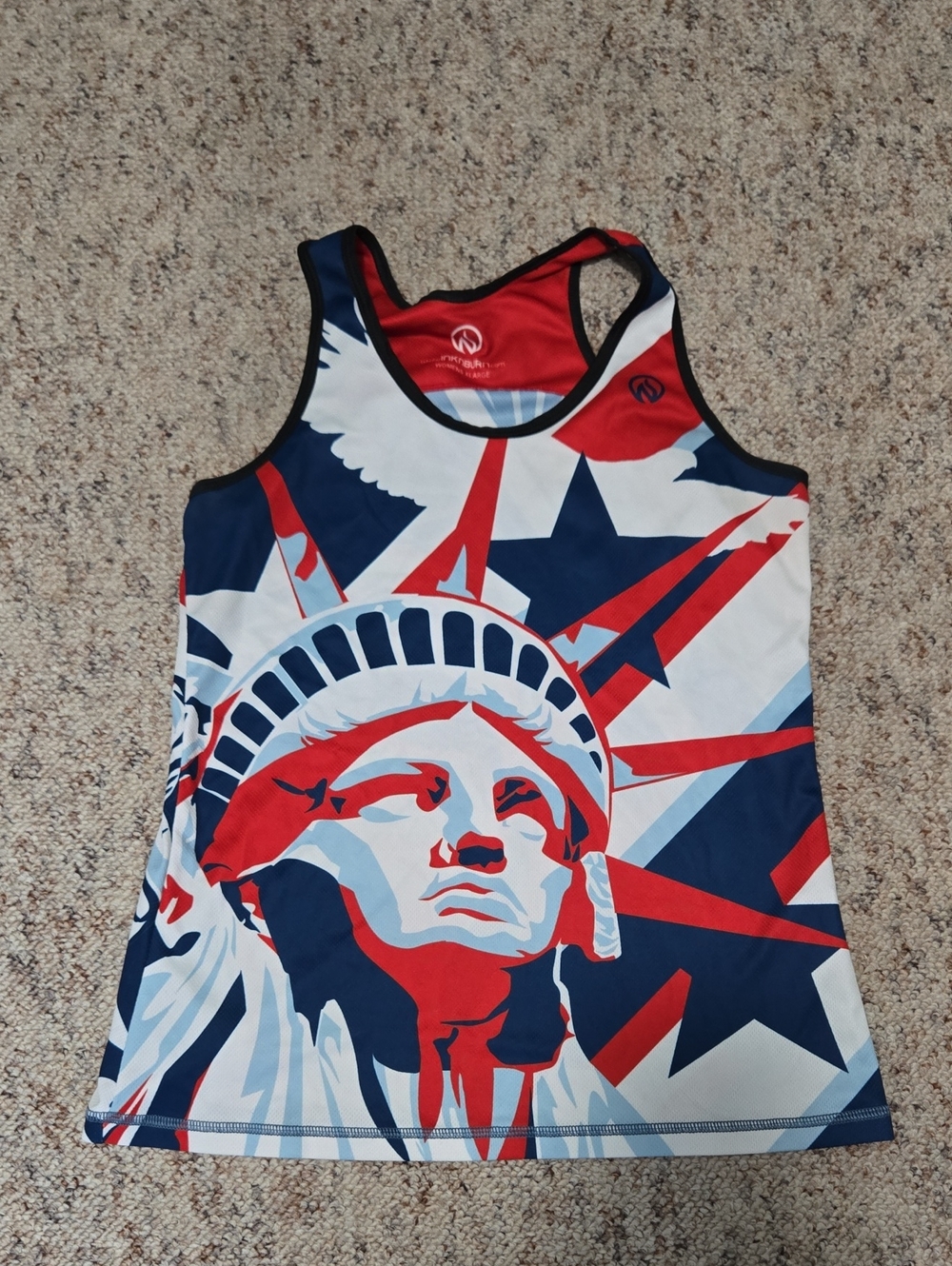 INKnBURN Statue of Liberty & Justice Graphic Tank Top - Red, Navy & White